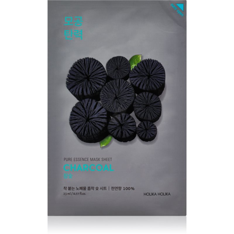 Holika Holika Pure Essence Charcoal cleansing face sheet mask with activated charcoal 23 ml

