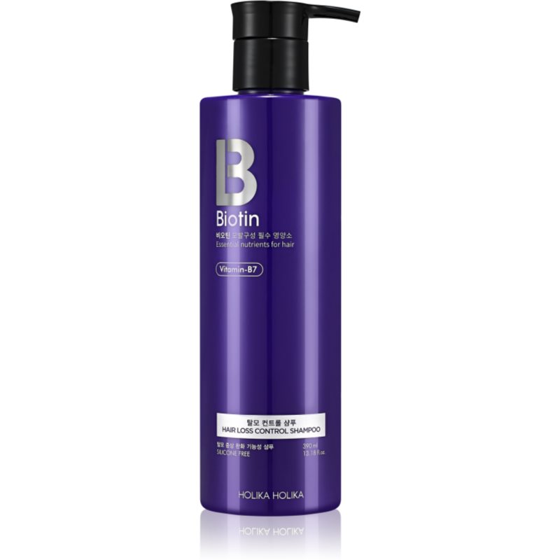 Holika Holika Biotin šampūnas nuo plaukų slinkimo su biotinu 390 ml