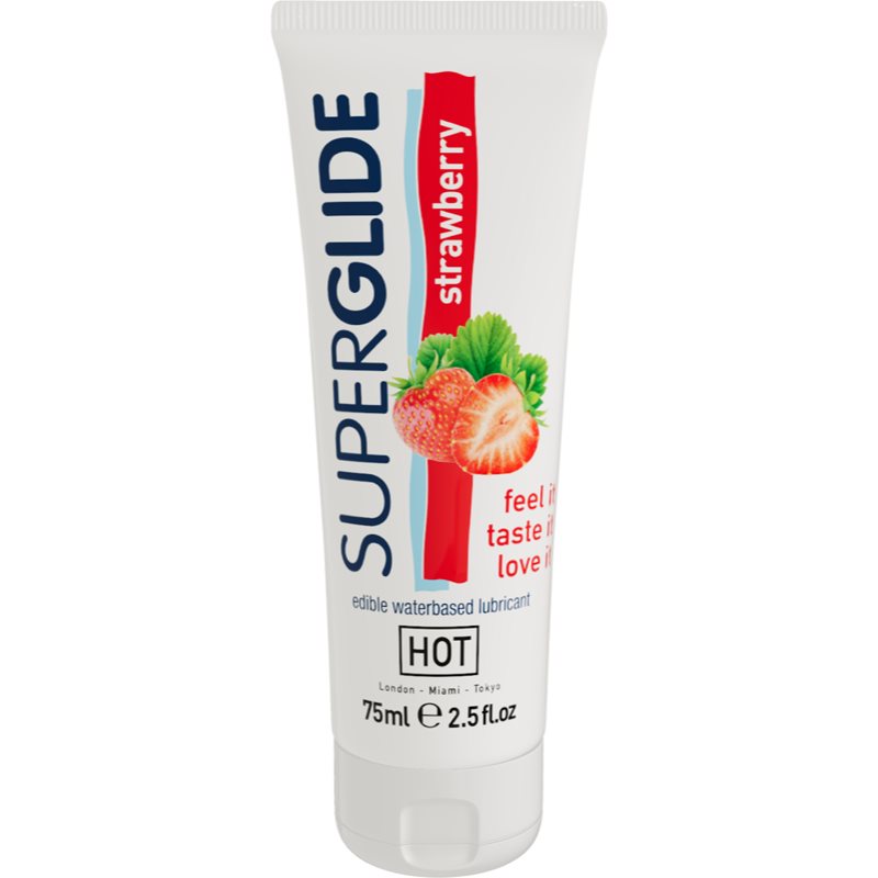 HOT Superglide Gel Lubrifiant Aromatisé Strawberry 75 Ml