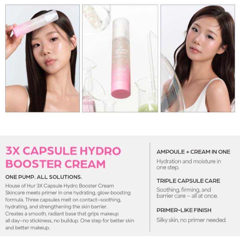 House of Hur 3X Capsule Hydro Booster Cream podkladová hydratačná báza pre rozjasnenie a vyhladenie pleti 50 ml (obrázok 3)