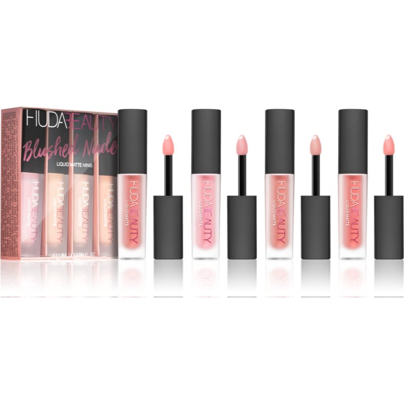 

Huda Beauty Blushed Nudes Liquid Matte Minis рідка губна помада з матуючим ефектом