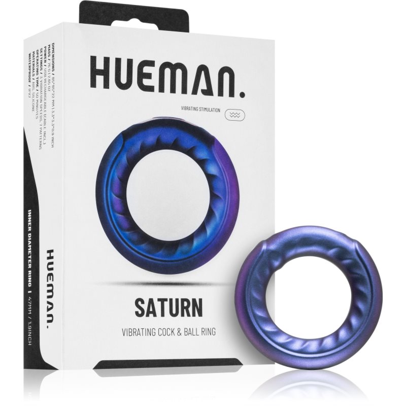 HUEMAN Saturn Vibrating Cock/Ball Ring Anneau Pénien à Vibrations 8,3 Cm