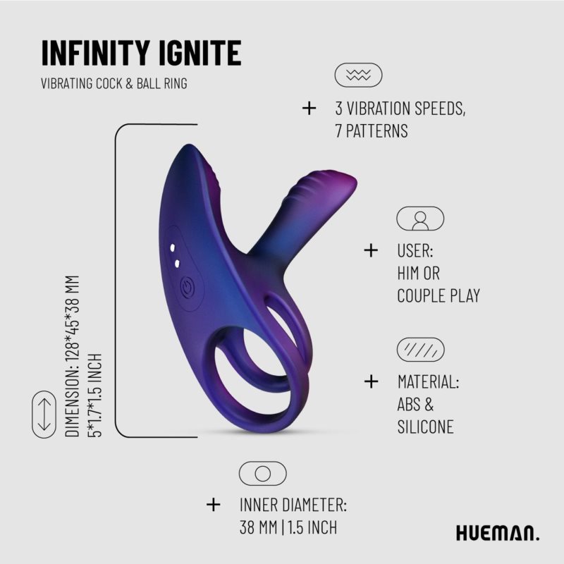 HUEMAN Infinity Ignite kroužek na penis vibrační 1 ks (obrázek 6)