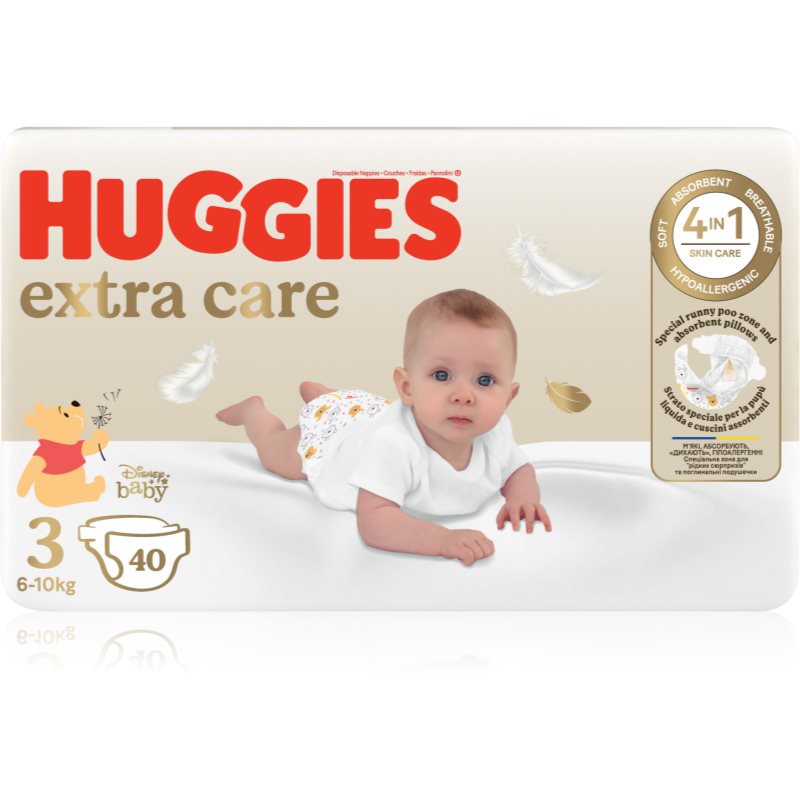 E-shop Huggies Extra Care Size 3 jednorázové pleny 6-10 kg 40 ks