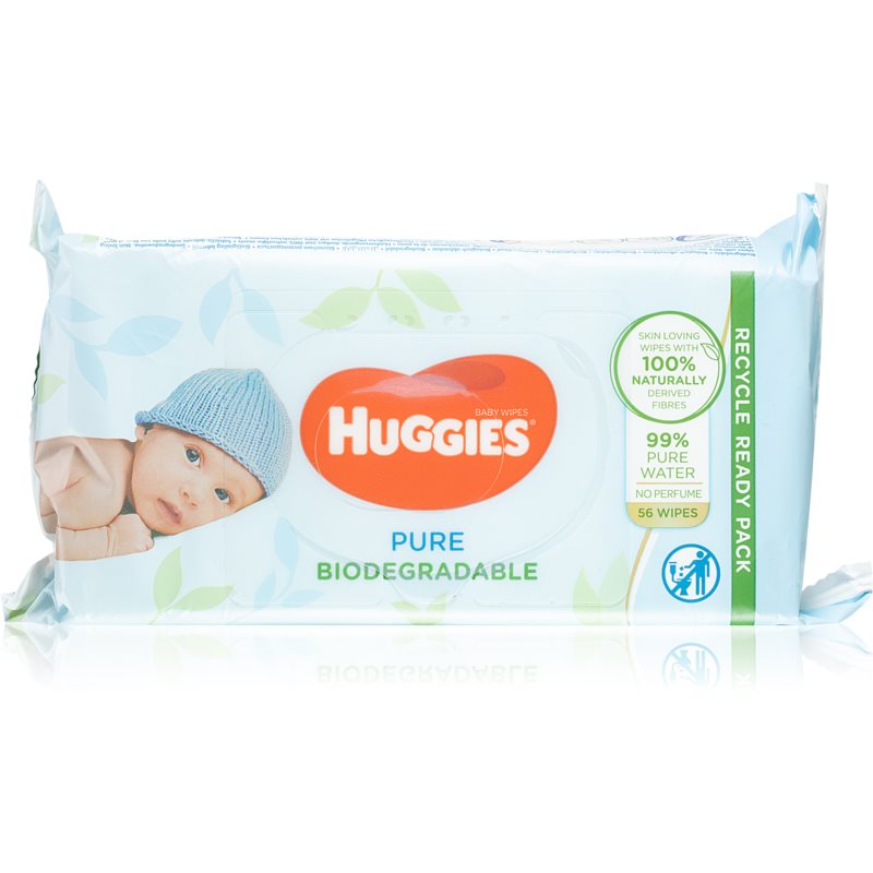 Huggies Pure Biodegradable valomosios servetėlės vaikams 56 vnt.
