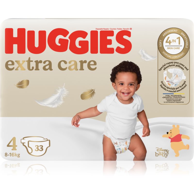 Huggies Extra Care Size 4 plenice za enkratno uporabo 8-16 kg 33 kos