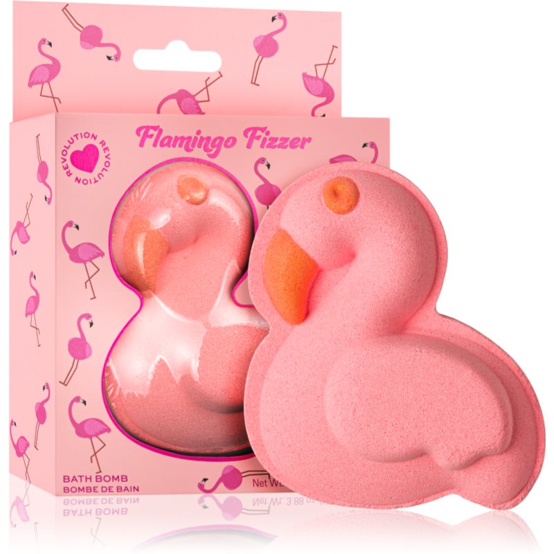 I Heart Revolution Bath Fizzer Flamingo Bath Bomb With Aroma Pineapple & Peach 110 G