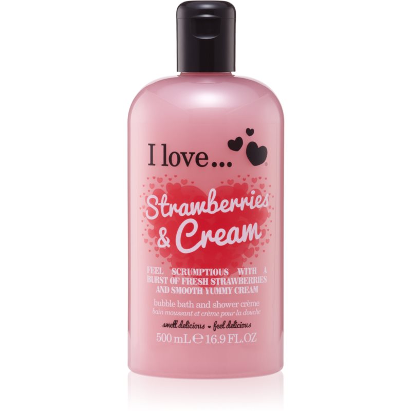 I love... Strawberries & Cream dušo ir vonios aliejus 500 ml
