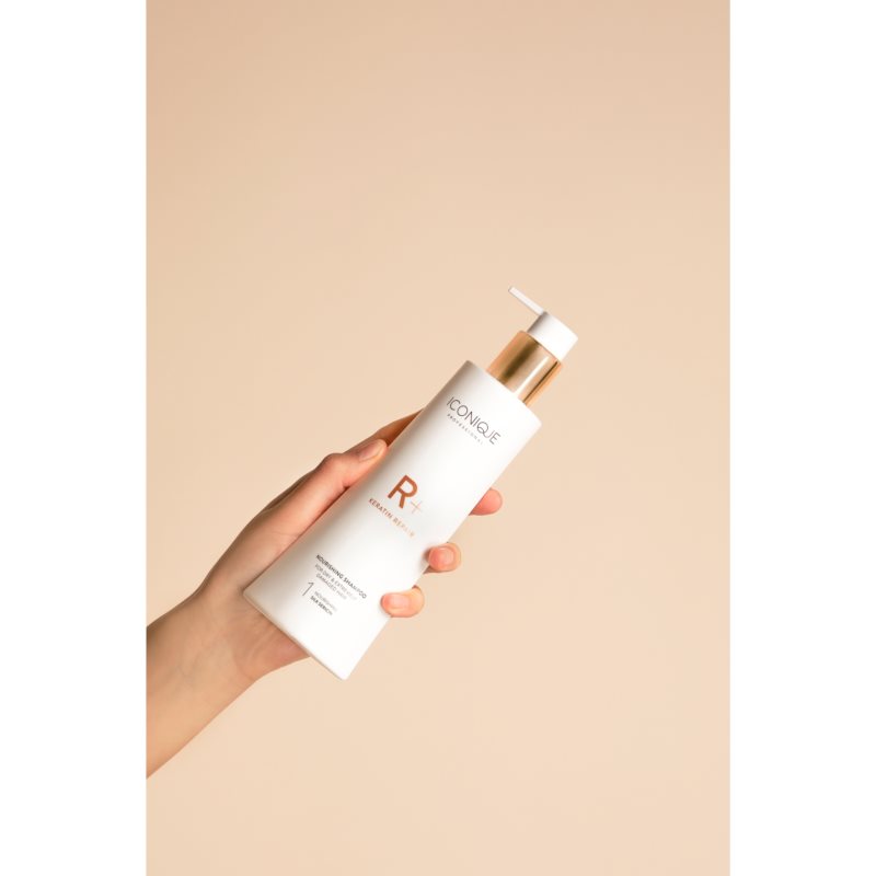 ICONIQUE Professional R+ Keratin Repair Nourishing Shampoo відновлюючий шампунь з кератином для сухого або пошкодженого волосся 250 мл