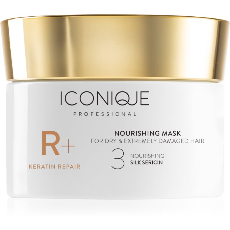 ICONIQUE Professional R+ Keratin Repair Nourishing Mask Restoring Mask For Dry And Damaged Hair 200 Ml