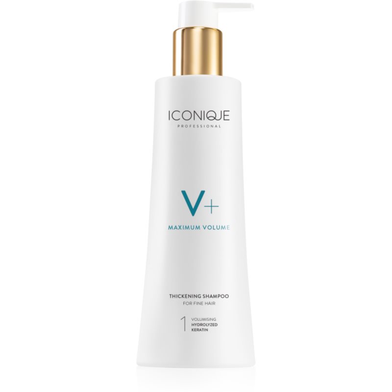ICONIQUE Professional V+ Maximum volume Thickening shampoo apimties suteikiantis šampūnas ploniems plaukams 250 ml