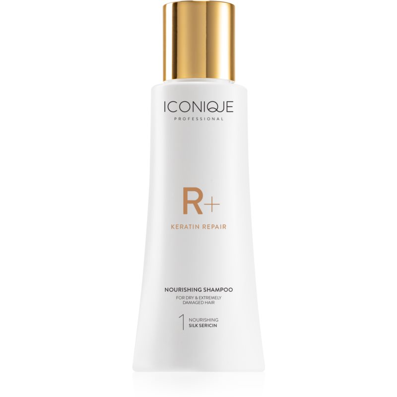 ICONIQUE Professional R+ Keratin Repair Nourishing Shampoo відновлюючий шампунь з кератином для сухого або пошкодженого волосся 100 мл