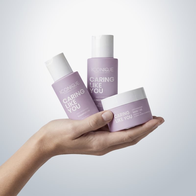 ICONIQUE Professional CARING LIKE YOU Deep Hydration intensiv feuchtigkeitsspendender Conditioner für trockenes und beschädigtes Haar 70 ml (Bild 3)