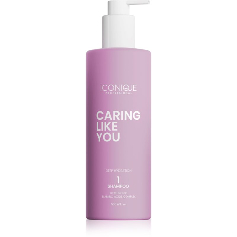 ICONIQUE Professional CARING LIKE YOU Deep Hydration hydratačný šampón pre suché a poškodené vlasy 500 ml