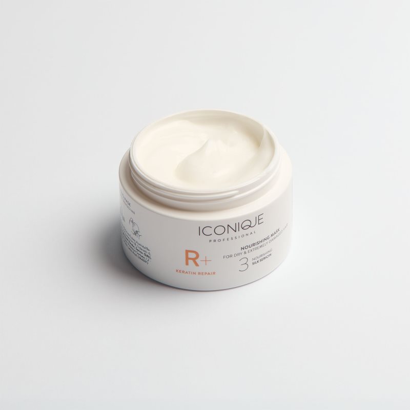 ICONIQUE Professional R+ Keratin Repair Nourishing Mask Restoring Mask For Dry And Damaged Hair 100 Ml