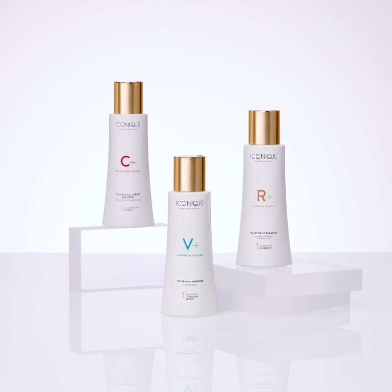 ICONIQUE Professional V+ Maximum Volume Thickening Shampoo Shampoing Pour Donner Du Volume Aux Cheveux Fins 100 Ml