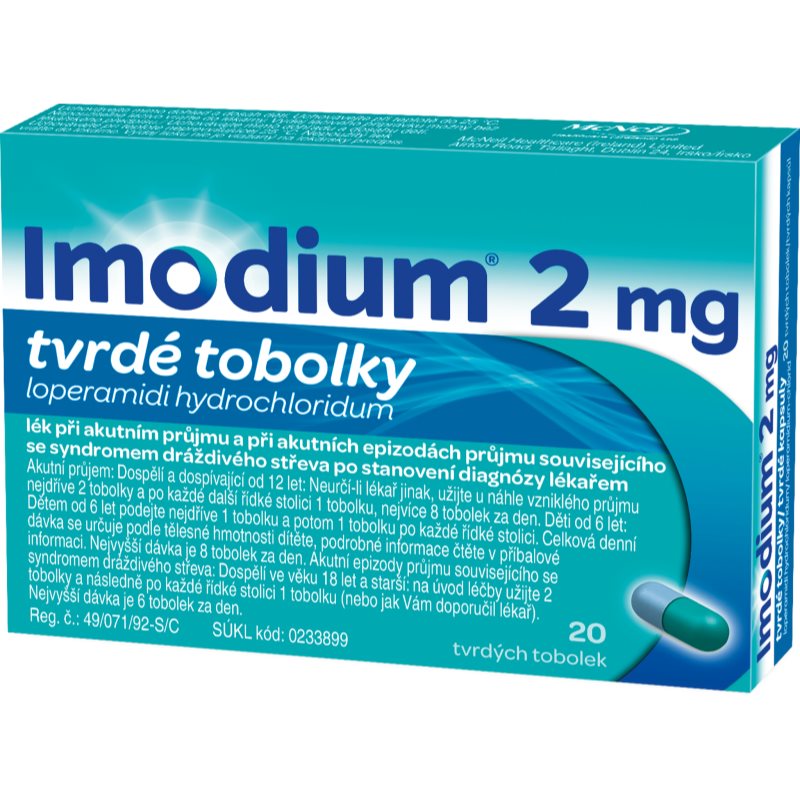Imodium Imodium 2mg tvrdé tobolky na liečbu hnačky 20 tbl
