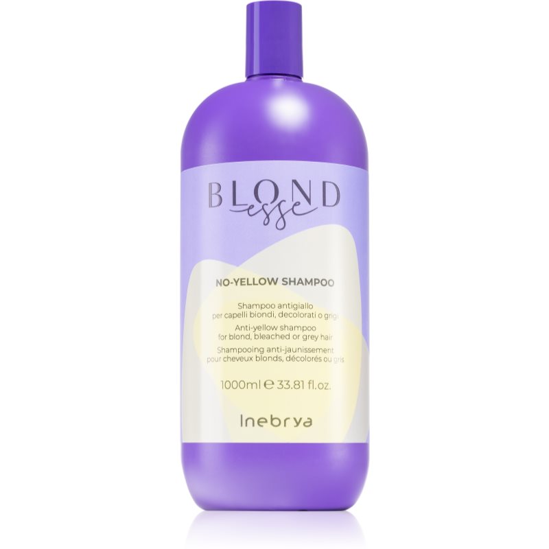 Inebrya BLONDesse No-Yellow Shampoo Shampoo zum Neutralisieren von Gelbstich für blonde und graue Haare 1000 ml