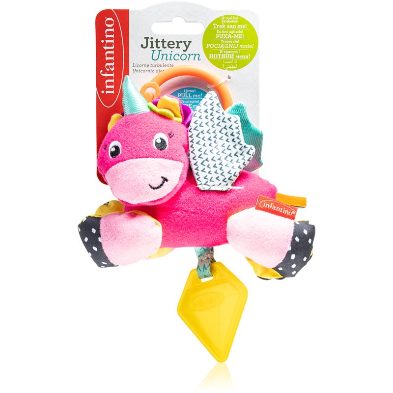 Infantino Unicorn kontrastingas kabantis žaislas su kramtoma dalimi 1 vnt.