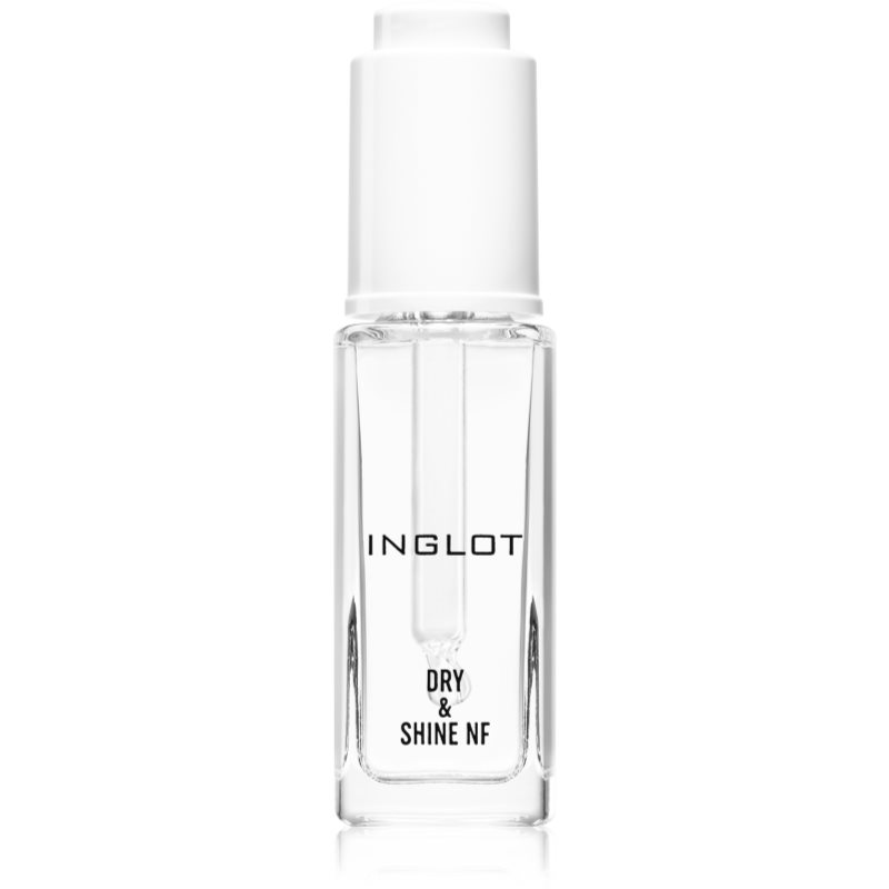 Inglot Dry & Shine NF körömlakk száradását gyorsító fedőlakk pipettával 9 ml