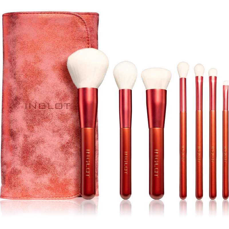 

Inglot Marble Red набір пензликів у футлярі