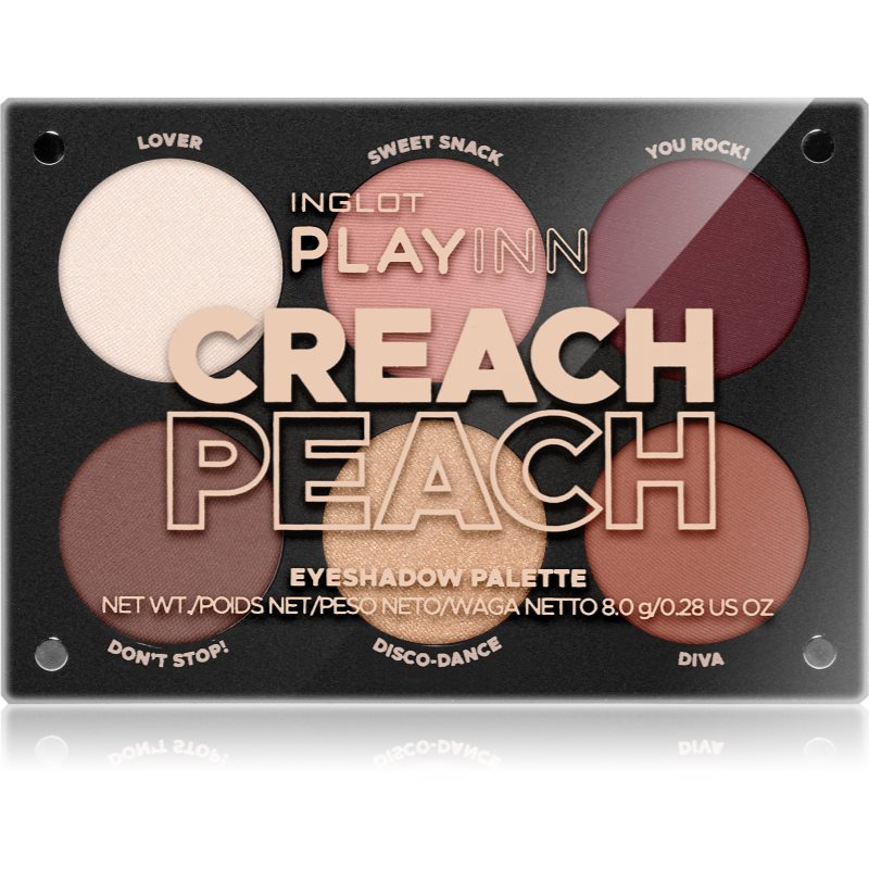 Inglot PlayInn палетка тіней для очей відтінок Creach Peach