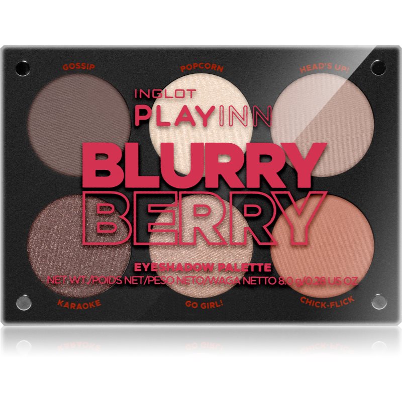 Inglot PlayInn палетка тіней для очей відтінок Blurry Berry
