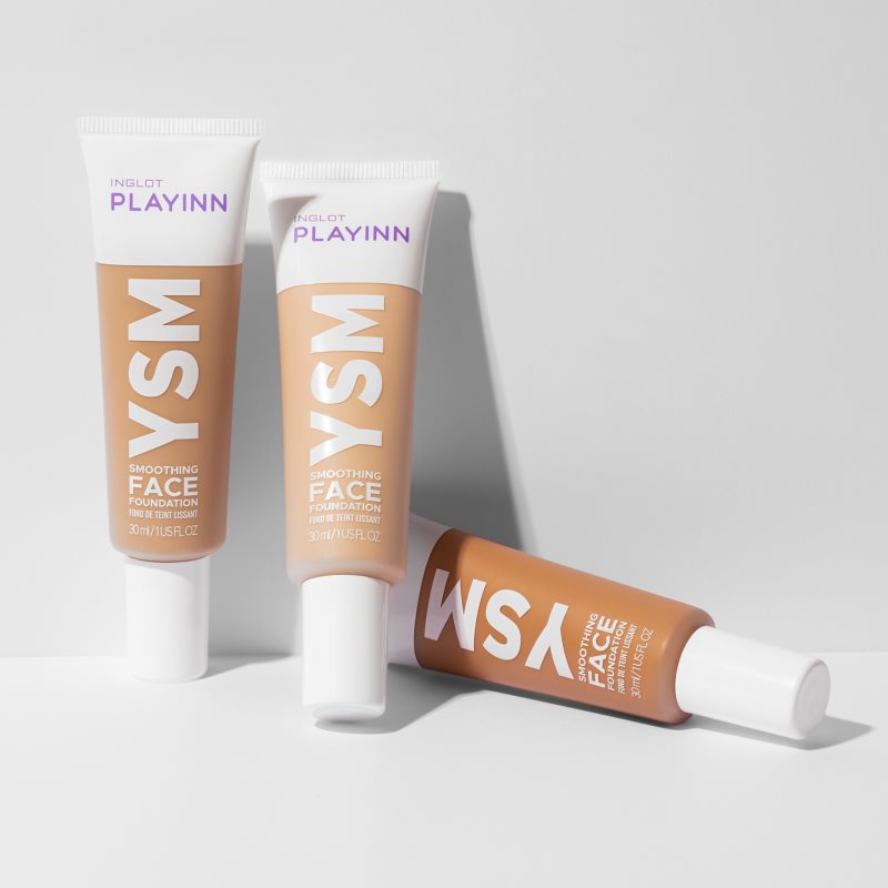 Inglot PlayInn YSM vyhlazující make-up pro mastnou a smíšenou pleť odstín 49 30 ml