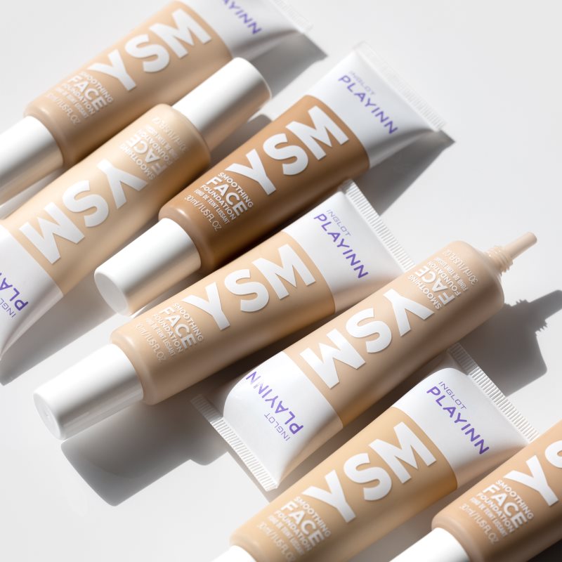 Inglot PlayInn YSM vyhlazující make-up pro mastnou a smíšenou pleť odstín 49 30 ml