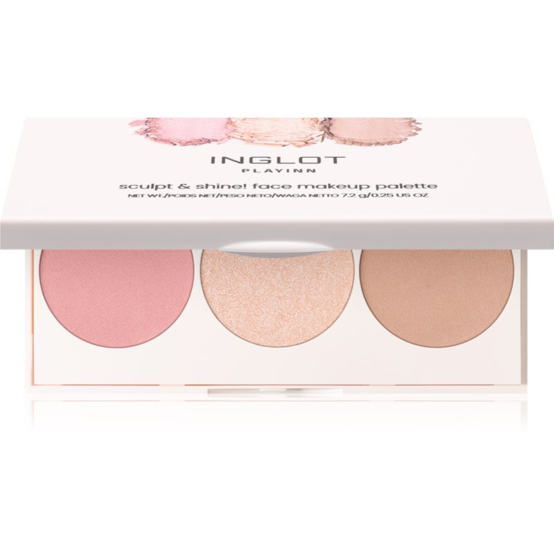 Inglot Face Palette rozjasňovač, bronzer a lícenka odtieň Good Mood 7.2 g