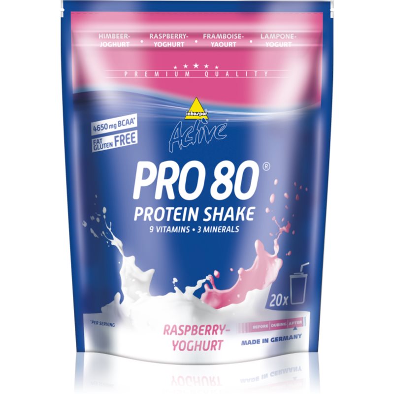 Inkospor Active PRO 80 prášok na prípravu nápoja s proteínom príchuť Raspberry & Yoghurt 500 g