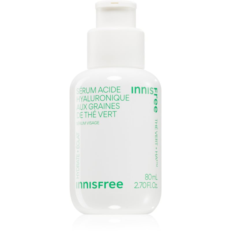 innisfree Green Tea Seed Hyaluronic Serum zklidňující pleťové sérum pro rozjasnění a hydrataci 80 ml