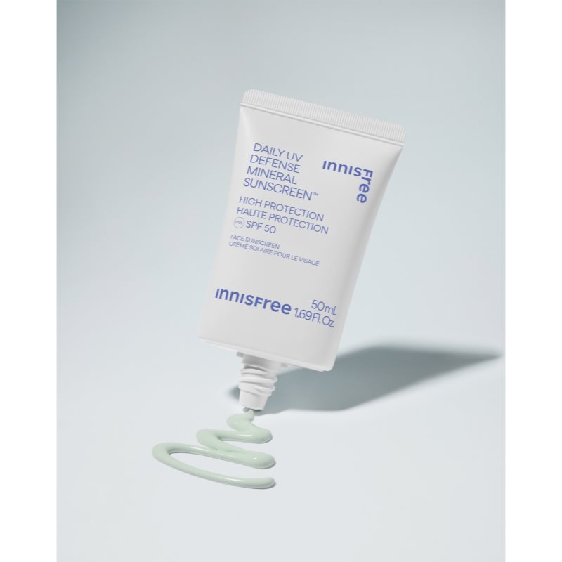 innisfree Daily UV Defense Mineral Sunscreen minerálny ochranný fluid na tvár SPF 50 50 ml (obrázok 3)