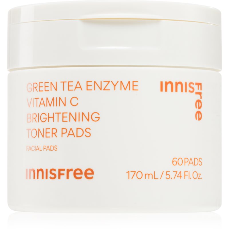 innisfree Green Tea Vitamin C Brightening Toner Pads tonizačné vankúšiky pre rozjasnenie a hydratáciu 60 ks