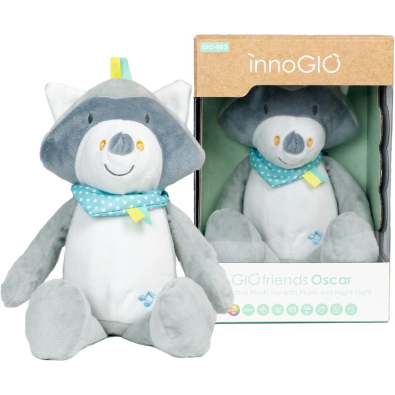 innoGIO GIOfriends Interactive Plush Toy играчка за заспиване с мелодия Oscar 1 бр.
