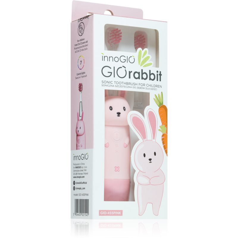 InnoGIO GIORabbit Sonic Toothbrush електрична зубна щітка для дітей Pink 1 кс