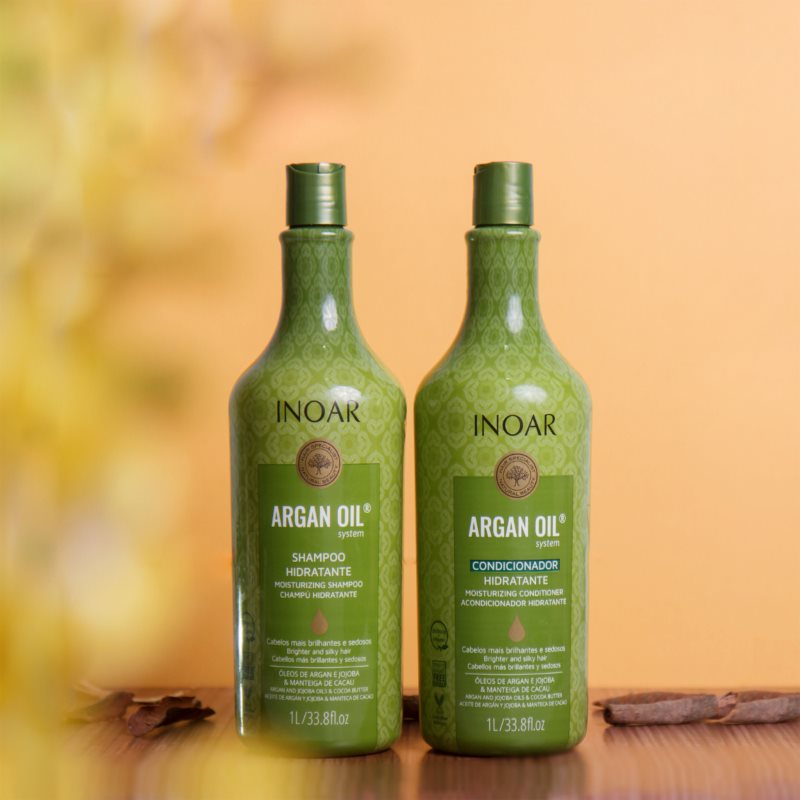 INOAR Argan Oil System feuchtigkeitsspendender und glättender Conditioner 1000 ml
