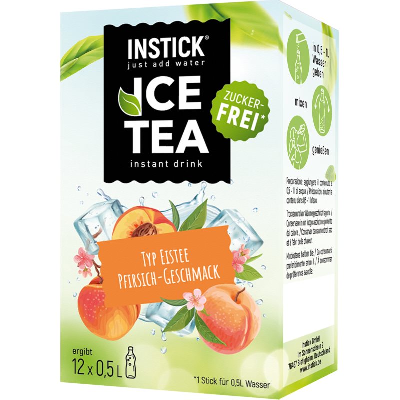 INSTICK Ice Tea polvere per la preparazione di bevande aroma Peach 12x500 ml