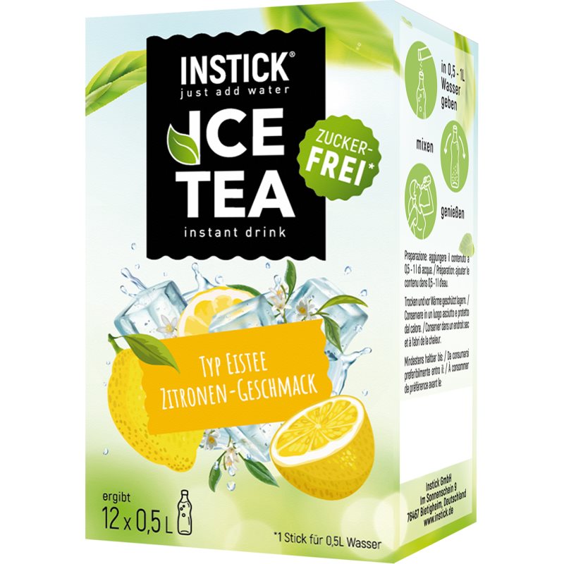 INSTICK Ice Tea polvere per la preparazione di bevande aroma Lemon 12x500 ml