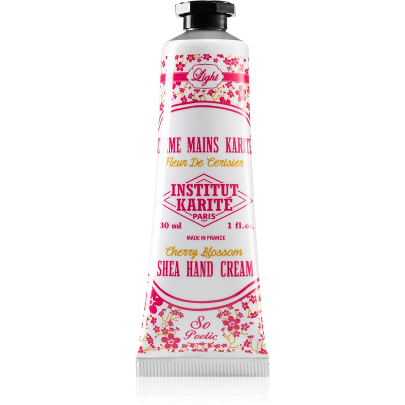 Institut Karité Paris Cherry Blossom So Poetic lehký krém na ruce s bambuckým máslem tube + box 30 ml