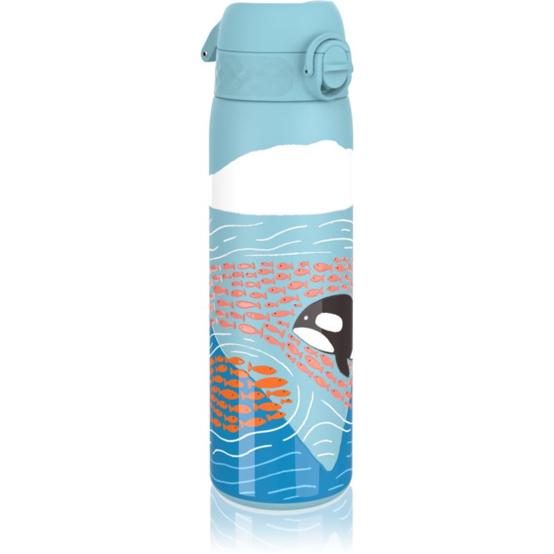 Ion8 Leak Proof fľaša na vodu z nehrdzavejúcej ocele pre deti Big Whale 600 ml