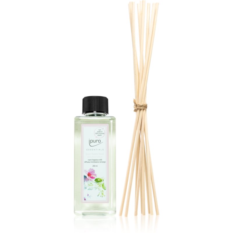 ipuro Essentials Flower Bowl refill for aroma diffusers + spare sticks for the aroma diffuser 200 ml