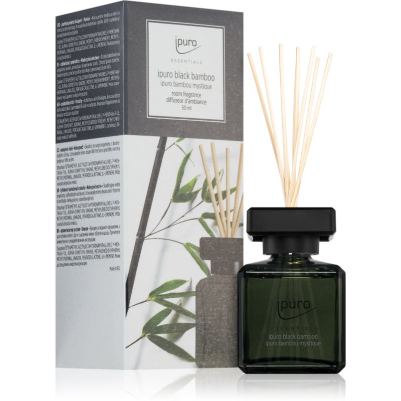 Ipuro Essentials Black Bamboo Aroma Diffuser With Refill 50 Ml