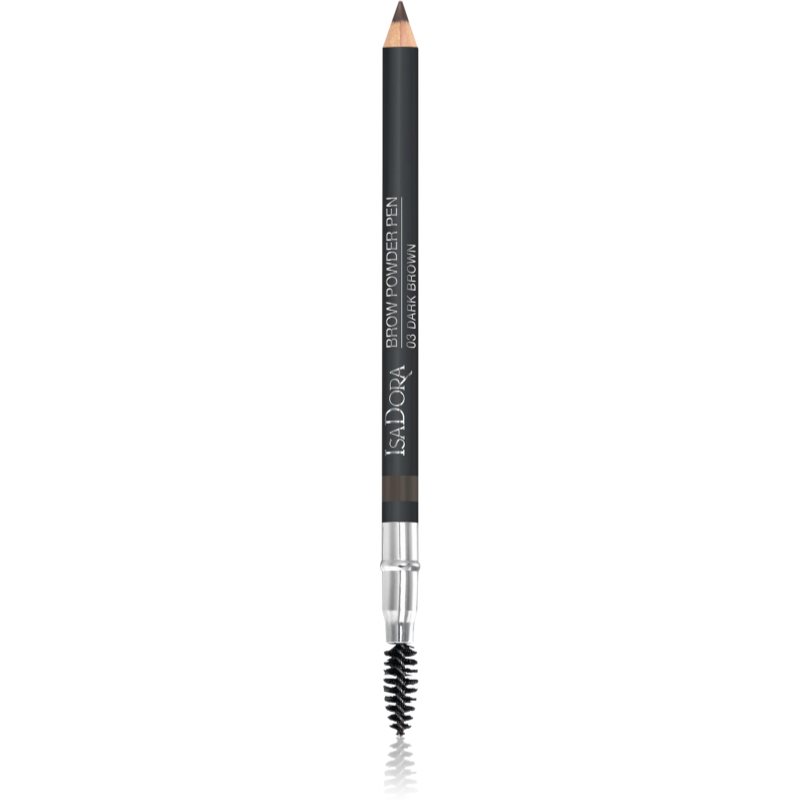 IsaDora Brow Powder Pen antakių pieštukas su šepetėliu atspalvis 03 Dark Brown 1,1 g