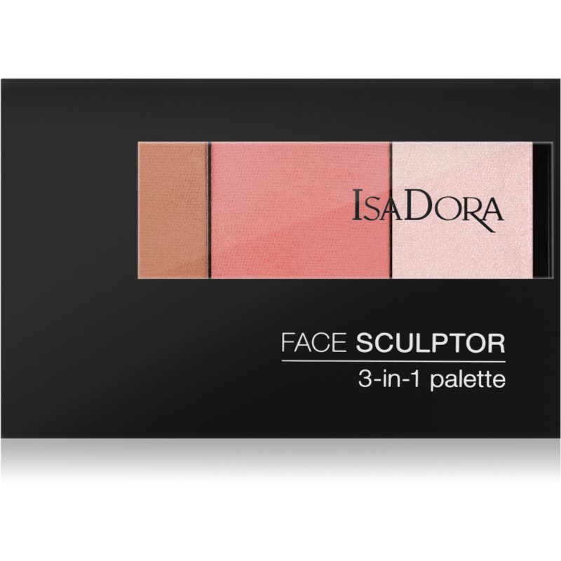 IsaDora Face Sculptor 3-in-1 Palette švytėjimo suteikiančių bronzinio efekto priemonių paletė atspalvis 60 Warm Peach 12 g