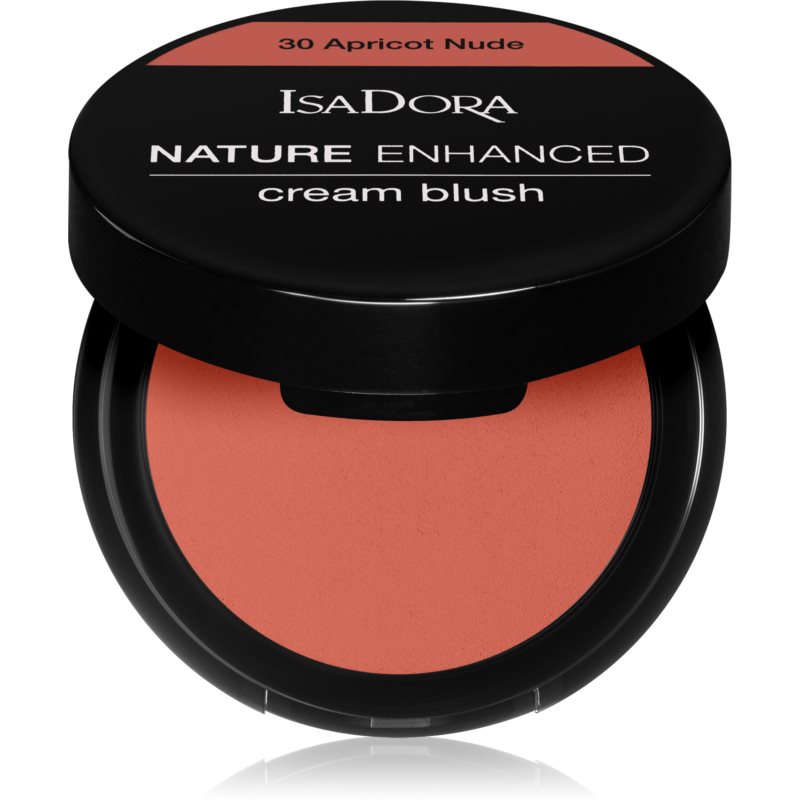IsaDora Nature Enhanced Cream Blush kompaktná lícenkaso štetcom a zrkadielkom odtieň 30 Apricot Nude 3 g