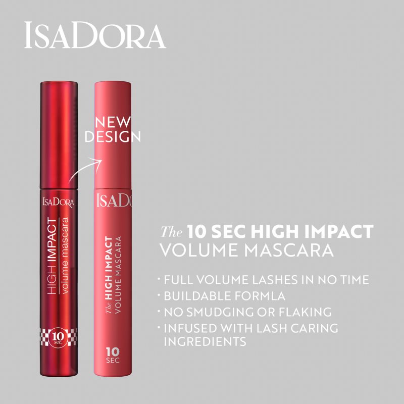 IsaDora 10 Sec High Impact Volume туш для об'єму вій відтінок 01 Black 9 мл