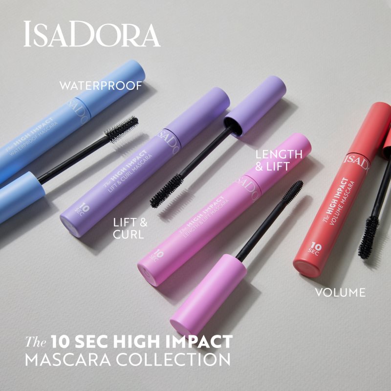 IsaDora 10 Sec High Impact Lift & Curl Mascara Pour Des Cils Courbés Et Séparés Teinte 01 Black 9 Ml