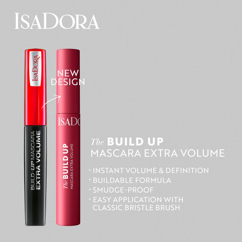 IsaDora Build Up Mascara Extra Volume Mascara Extra Volume Teinte 01 Super Black 10 Ml