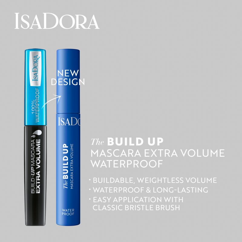 IsaDora Build Up Mascara Extra Volume Mascara Extra Volume Waterproof Teinte 01 Black 10 Ml